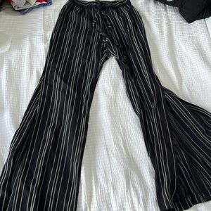 Zara pinstripe split leg bell bottoms